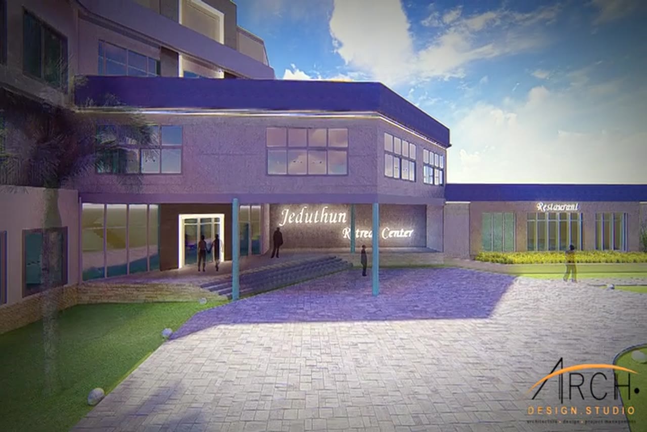 Concept view of the retreat center entrance